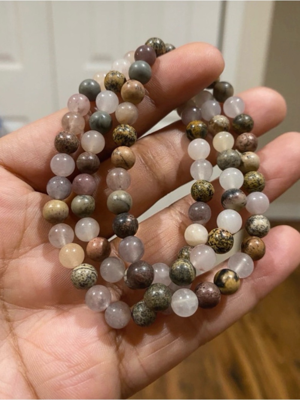Rhodonite & Agate Healing Stacked Bracelets